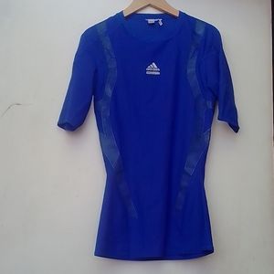 M'en Adidas Techfit compression shirt blue short sleeve M
